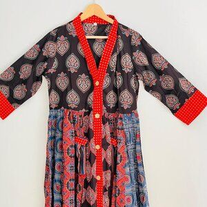 BRAND NEW Hand Block Printed Dress | Summer Long Dress | Cotton Floral Dress